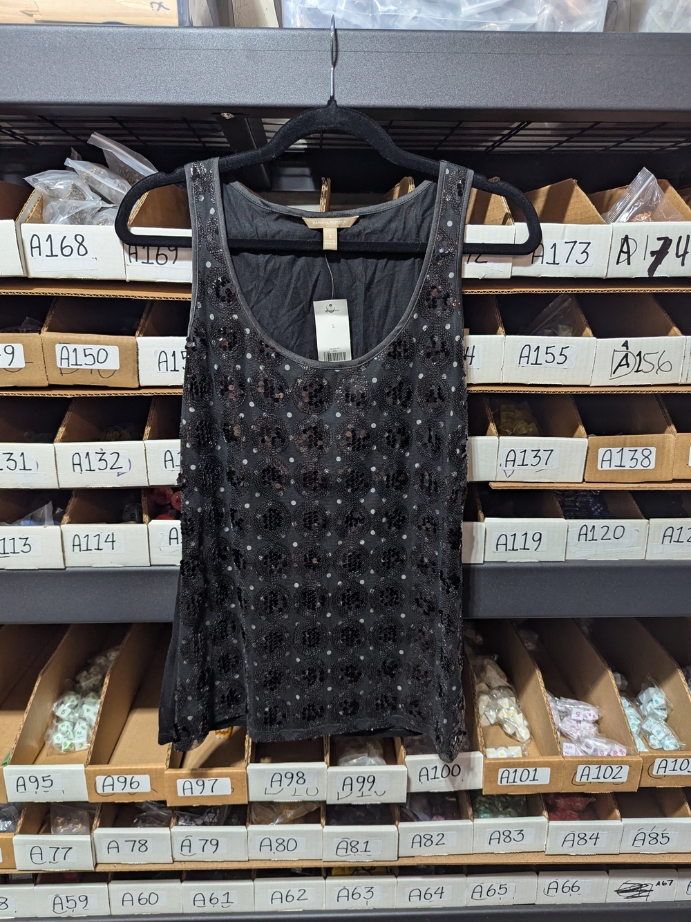 Banana Republic Black Sequin Tank Top